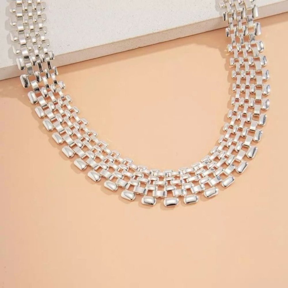 New Thick Chain Big Silver Color Necklace - Picture 5 of 6